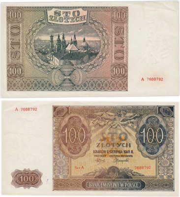 купить Польша 100 злотых 1941 год