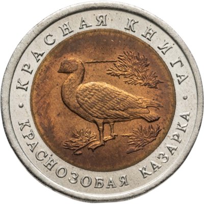 купить 10 рублей 1992 ЛМД краснозобая казарка
