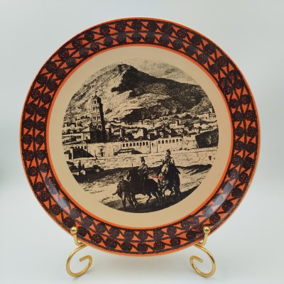 купить Тарелка настенная с изображением дворца Диоклетиана в Сплите (по мотивам гравюры Роберта Адама), керамика, печать, KIL, Югославия, 1960-1990 гг.