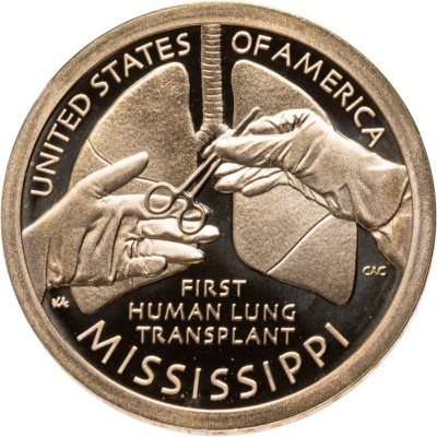 купить США 1 доллар 2023 S Первая трансплантация легких человеку