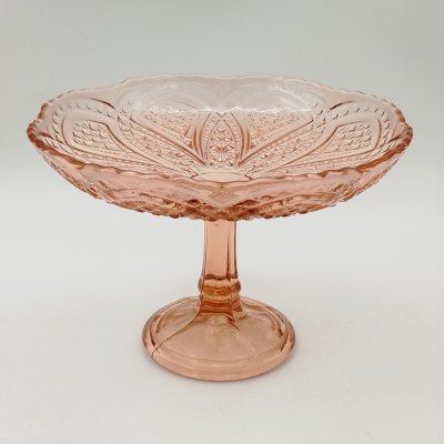 купить Фруктовница с геометрическим декором, стекло, пресс, СССР, 1960-1980 гг.