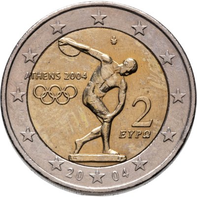 купить Греция 2 евро 2004 "XXVIII Летние олимпийские игры 2004 года в Афинах: Дискобол"