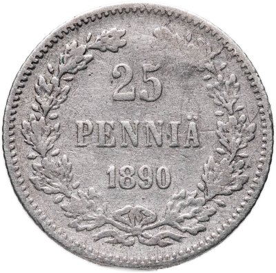 купить 25 пенни 1890 L, монета для Финляндии