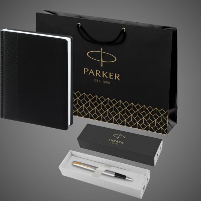 купить Подарочный набор: Ручка перьевая Parker Jotter Stainless Steel GT и Ежедневник недатированный черный, Металлы: нержавеющая сталь, 2026 г.
