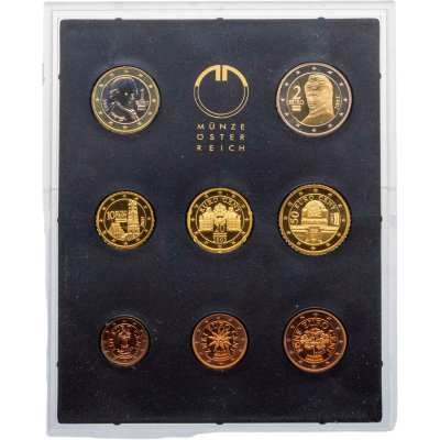 купить Австрия 2003 официальный годовой набор евро из 8-ми монет proof в оригинальной упаковке