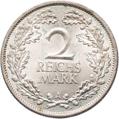 купить Германия 2 рейхсмарки (reichsmark) 1926, знак монетного двора "A" — Берлин