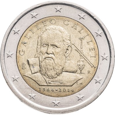 купить Италия 2 евро (euro) 2014 "450 лет со дня рождения Галилео Галилея"