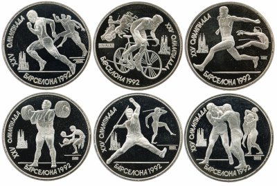 купить Набор монет "XXV Олимпийские игры 1992 года, Барселона", 6 штук в футляре