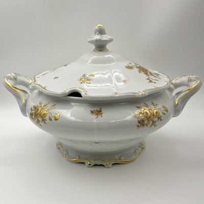 купить Супница, украшенная цветочным декором, серия "Katharina", фарфор, золочение, Weimar Porzellan (Веймарский фарфор), ГДР, 1950-1980 гг.