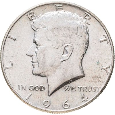 купить США 50 центов 1964 Kennedy Half Dollar (Кеннеди) без обозначения монетного двора