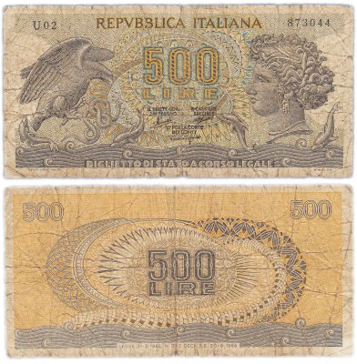 купить Италия 500 лир 1966