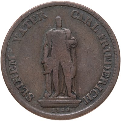 купить Германия, Баден 1 крейцер 1844 "Возведение статуи Карла Фридриха"