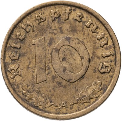 купить Германия, Третий рейх 10 рейхспфеннигов (reichspfennig) 1938