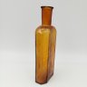 Купить Флакон янтарного цвета с уплощенным туловом, стекло, Европа, 1900-1940 гг.