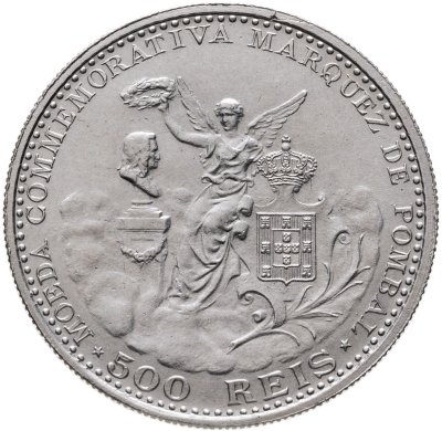 купить Португалия 500 реалов (рейс, reis) 1910 "Маркиз ди Помбал"