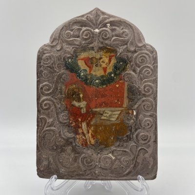 купить Икона "Святой Николай Чудотворец с херувимами", дерево, темпера, Российская империя, 1880-1915 гг.