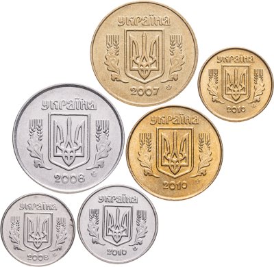 купить Украина набор 6 монет 2007-2010 год (1, 2, 5, 10, 25 и 50 копеек)