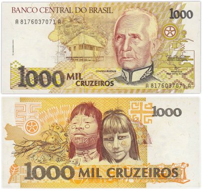 купить Бразилия 1000 крузейро 1991 (Pick 231b)