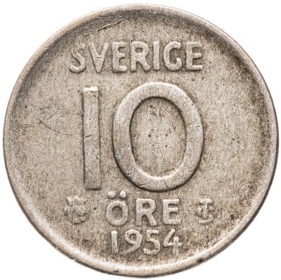 купить Швеция 10 эре (ore) 1954