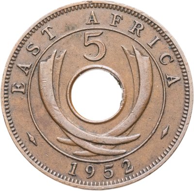 купить Британская Восточная Африка 5 центов (cents) 1952