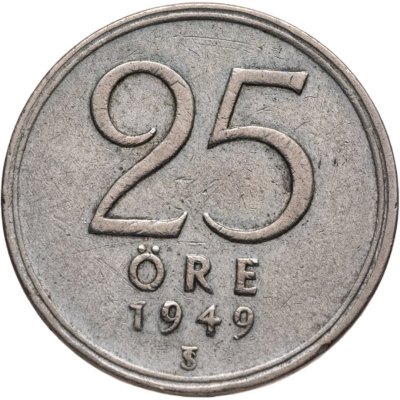 купить Швеция 25 эре (ore) 1949
