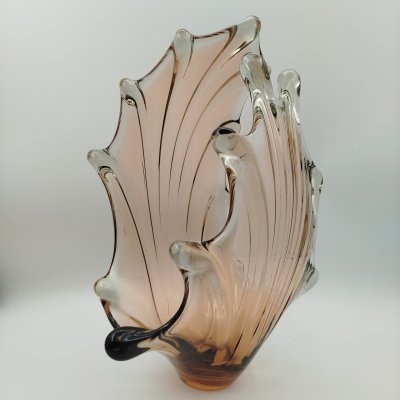 купить Ваза (конфетница) "Медуза" карамельного оттенка, стекло, гутная техника, СССР, 1970-1990 гг.