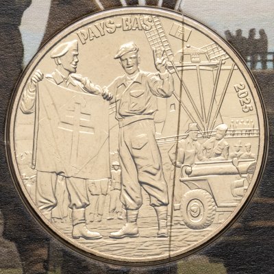 купить Франция 1/4 евро (euro) 2025 "День Победы - Нидерланды - французский солдат", в блистере