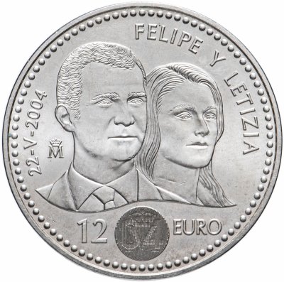 купить Испания 12 евро 2004 " Свадьба принца Фелипе и Летиции"