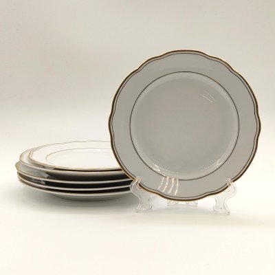 купить Набор из 2-х пирожковых и 4-х десертных тарелок, фарфор, золочение, Colditz (Кольдиц), ГДР, 1960-1990 гг.