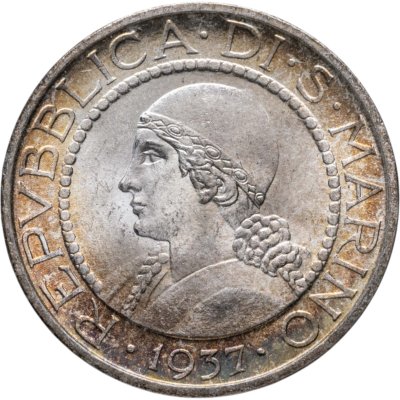 купить Сан-Марино 5 лир (lire) 1937