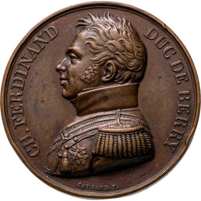 купить Франция медаль "Фердинанд. Герцог Беррийский" 1820