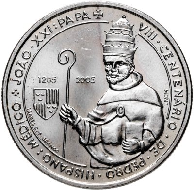купить Португалия 5 евро (euro) 2005 "800 лет со дня рождения Папы Римского Иоанна XXI"