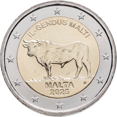 купить Мальта 2 евро 2025 Мальтийский бык