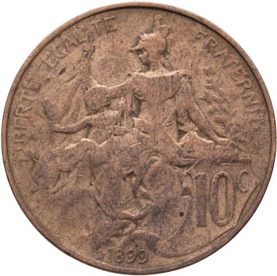 купить Франция 10 сантимов (centimes) 1899