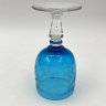 Купить Рюмка тюльпанообразной формы синего оттенка с декором в виде цветочных гирлянд, стекло, травление, Российская империя, 1890-1915 гг.