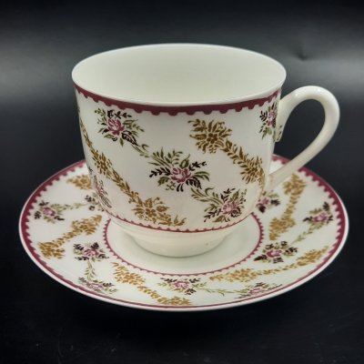 купить Чайно-кофейная пара "Розочки", фарфор, деколь, Ленинградский фарфоровый завод (ЛФЗ), Россия, 1989-2001 гг.
