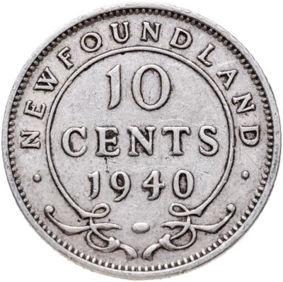 купить Ньюфаундленд 10 центов (cents) 1938-1944, СЛУЧАЙНЫЙ ГОД