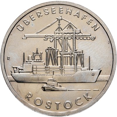 купить Германия (ГДР) 5 марок 1988 30 лет порту города Росток