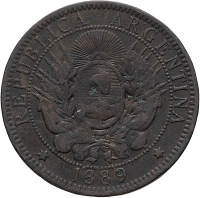 купить Аргентина 2 сентаво (centavos) 1889