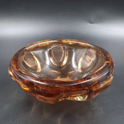 купить Пепельница янтарного оттенка, цветное стекло, СССР, 1960-1980 гг.