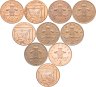 Купить Великобритания набор из 10 монет 2 пенса (pence) 1971-2014
