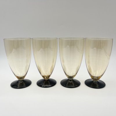 купить Набор бокалов золотистого цвета на 4 персоны, стекло, СССР, 1980-1990 гг.