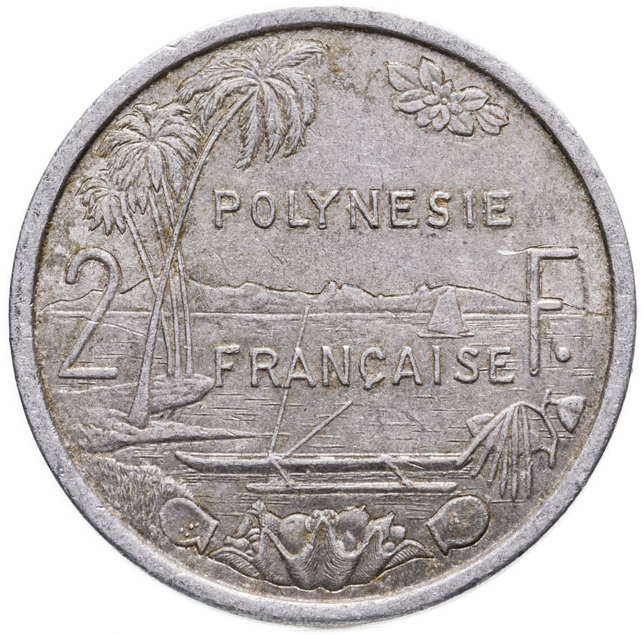 купить Французская Полинезия 2 франка (francs) 1973-2020, случайная дата