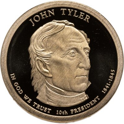 купить США 1 доллар (dollar) 2009 S Proof "Джон Тайлер (10-й президент США)" знак монетного двора "S" - Сан-Франциско