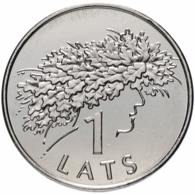 Купить Латвия 1 лат (lats) 2006   "Дубовый венок"