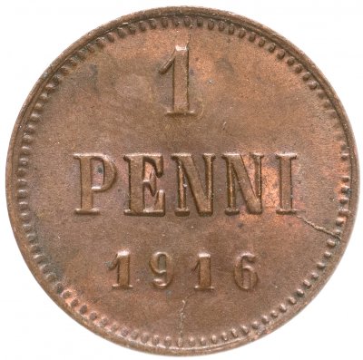 Купить 1 пенни (penni) 1916
