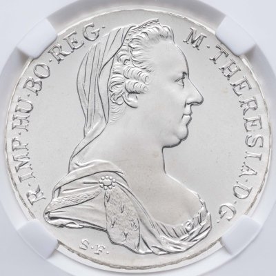 купить Австрия 1 талер (thaler) 1780 талер Марии Терезии (Рестрайк) в слабе ННР MS66