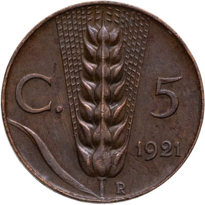 купить Италия 5 чентезимо (centesimi) 1921