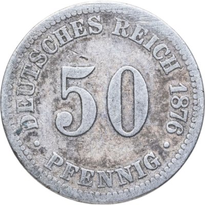 купить Германия 50 пфеннигов (pfennig) 1876, знак монетного двора B
