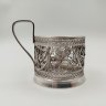 Купить Подстаканник, выполненный в технике ажурной скани, мельхиор (медь-никель), Казаковская артель «Металлист», СССР, 1970-1990 гг.